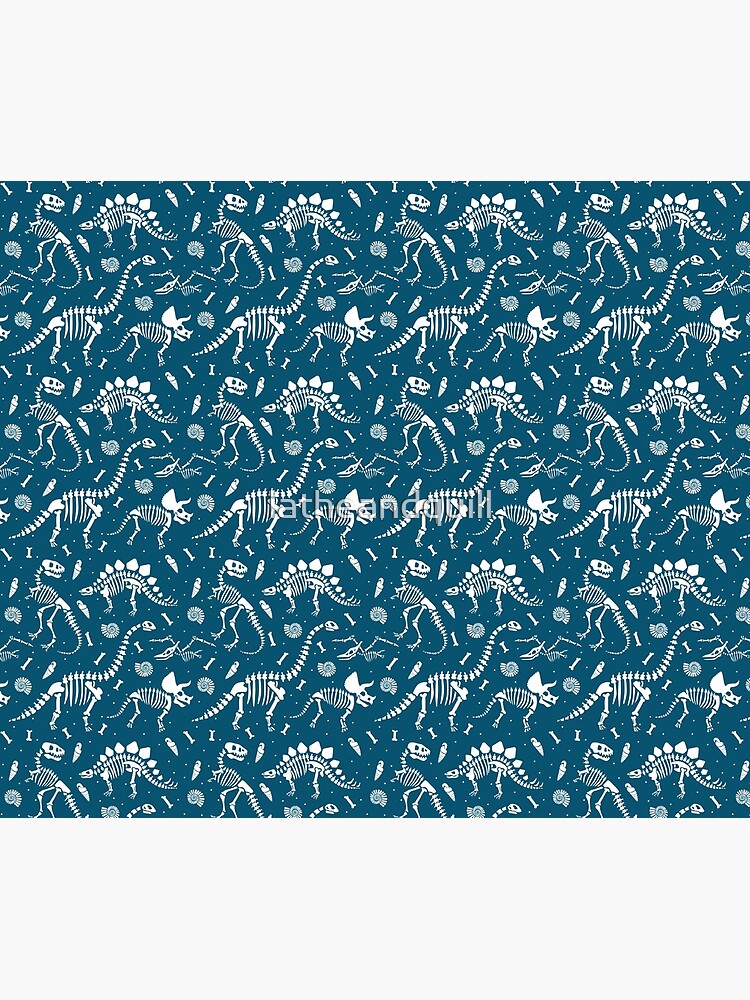 Dinosaur Fossils in Blue by latheandquill