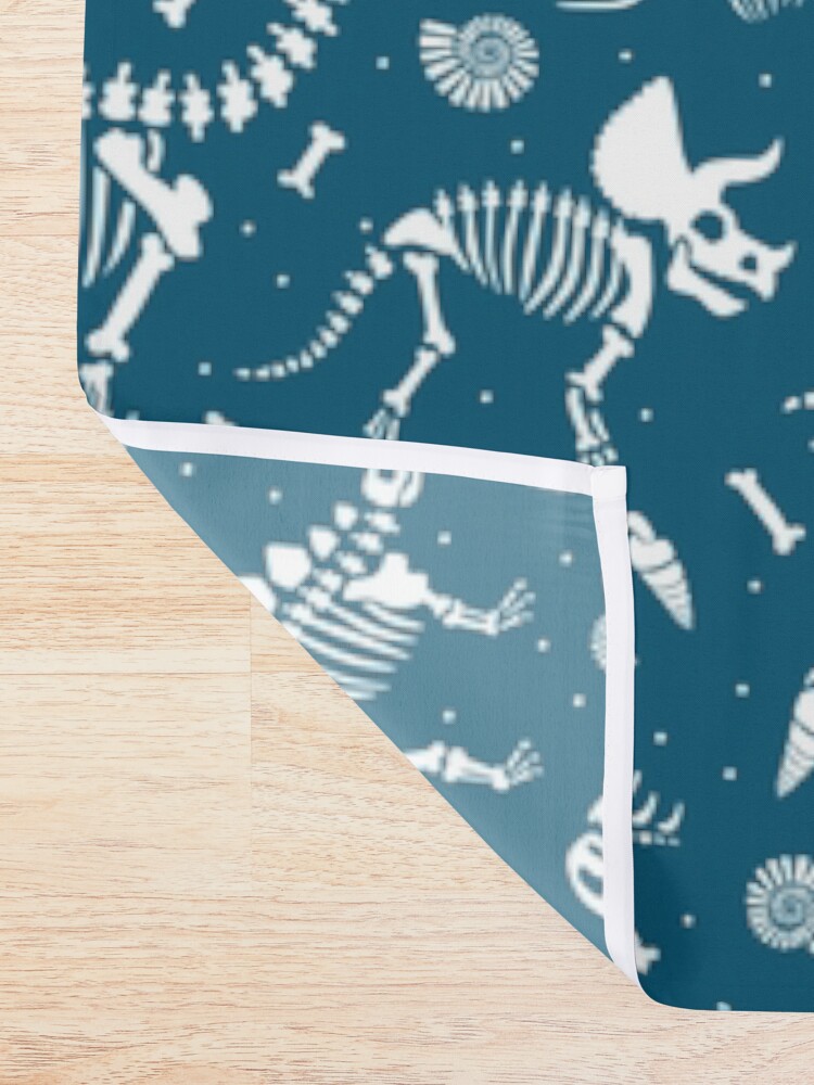 Alternate view of Dinosaur Fossils in Blue Shower Curtain