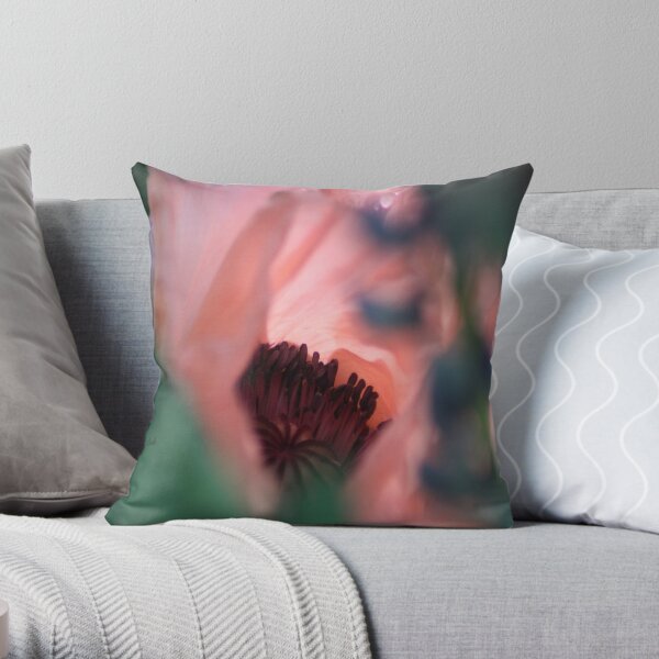Beauty Of The Poppy Flower Bloom Throw Pillow