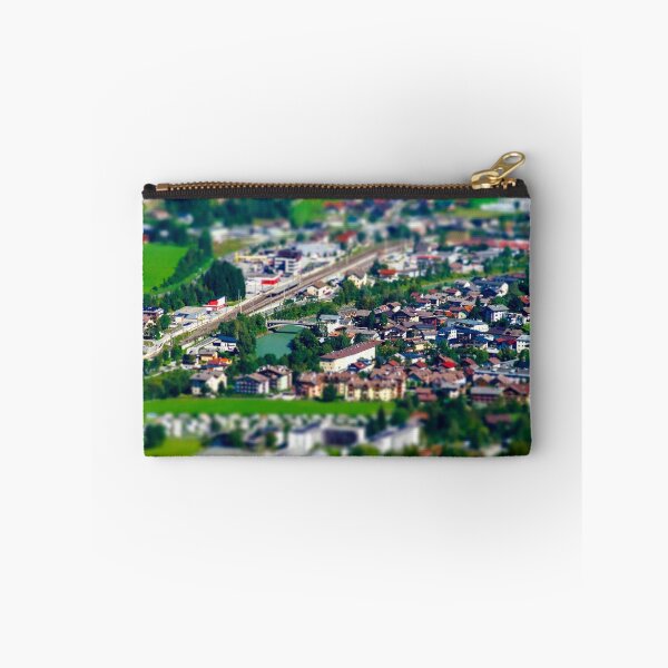 Item preview, Tilt-shift aerial view of little austrian city in the valley, Austria, summer designed and sold by Alexander Sorokopud.