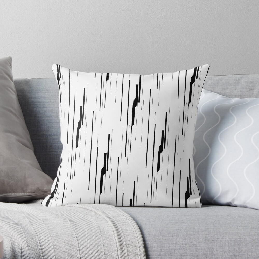 White Static Throw Pillow