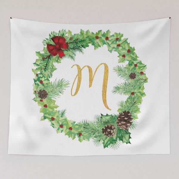 Item preview, Christmas Monogram M designed and sold by Chiccountry.