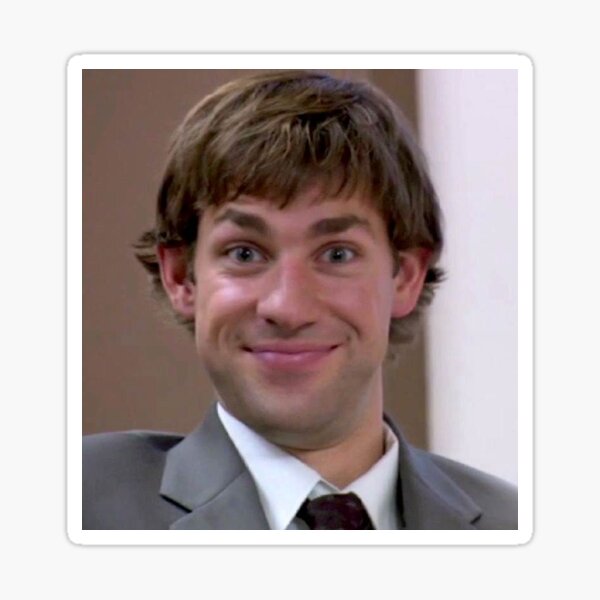 Jim Halpert Face Sticker For Sale By Overworkdent Redbubble