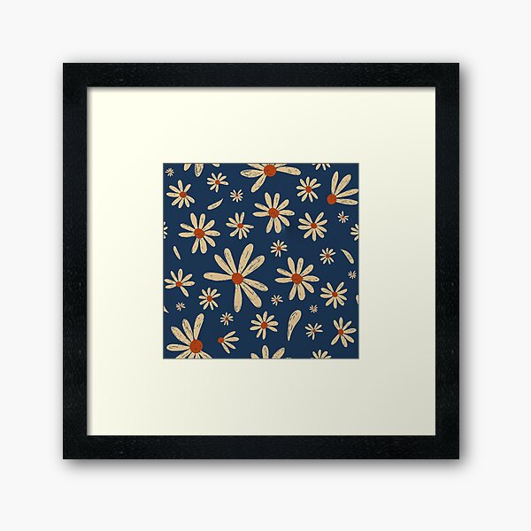 Daisy flower pattern Framed Art Print