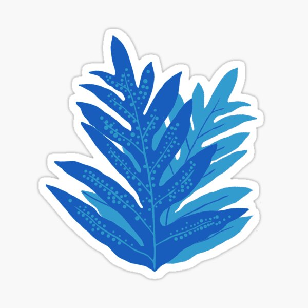 Hawaiian Laua'e Fern-blue Sticker