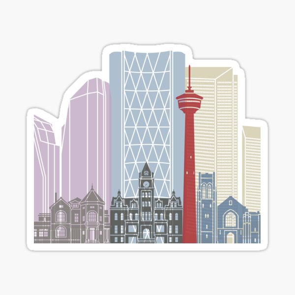 Vista previa del artículo con la obra «Cartel del horizonte de Calgary», diseñado y vendido por paulrommer.