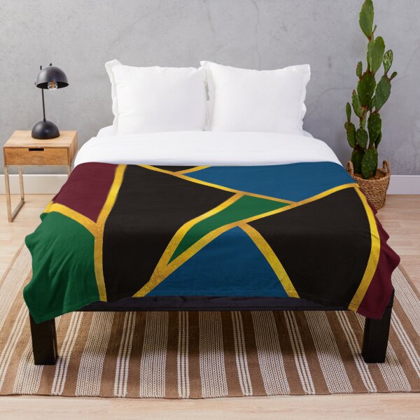Item preview, Geometric Art Print with Golden Art Deco Vintage Vibes in Red, Navy, and Green designed and sold by MiaDelelai.