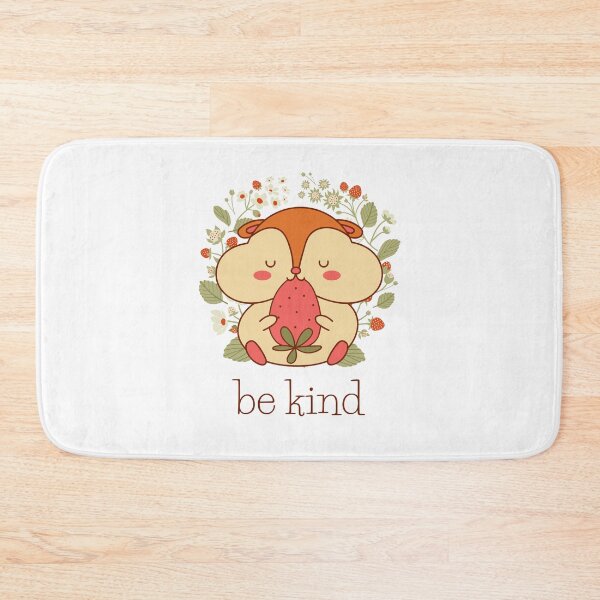Item preview, Be kind, with a cute critter eating strawberries designed and sold by Auntieck.