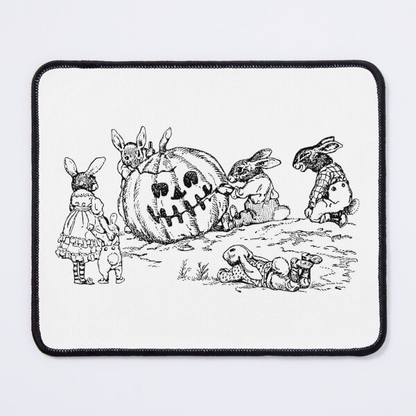 Item preview, Rabbits and Jack O' Lantern designed and sold by ArtEntwined.