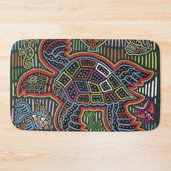 Item preview, beautiful mola with colorful turtle design designed and sold by Melquidedec.