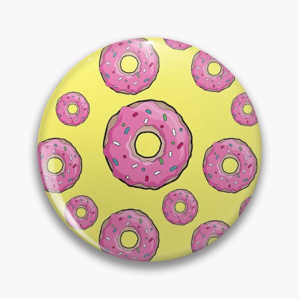 Item preview, Donuts Pattern with Pink icing, Yellow Background, Donut, Pattern designed and sold by graphic-genie.