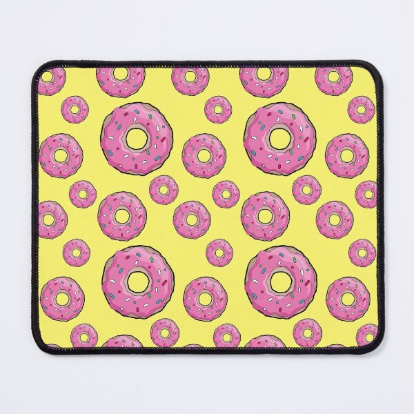 Item preview, Donuts Pattern with Pink icing, Yellow Background, Donut, Pattern designed and sold by graphic-genie.