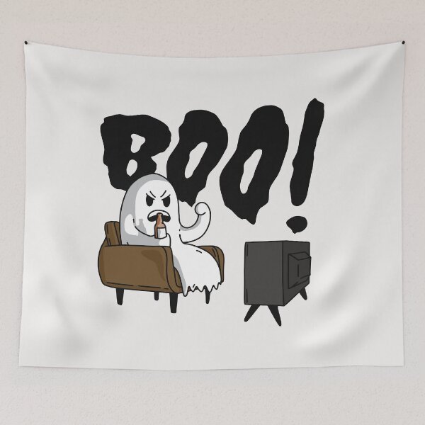 Artikelvorschau, Funny Cartoon Ghost Watching TV entworfen und verkauft von SLAG-Creative.