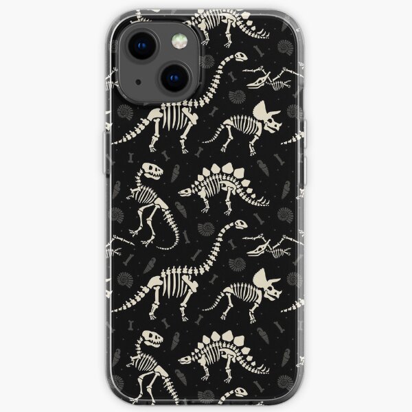 Dinosaur Fossils in Black iPhone Soft Case