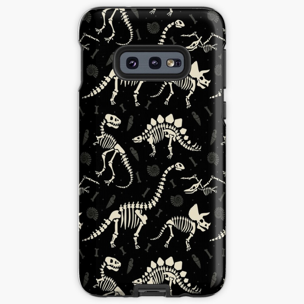 Dinosaur Fossils in Black