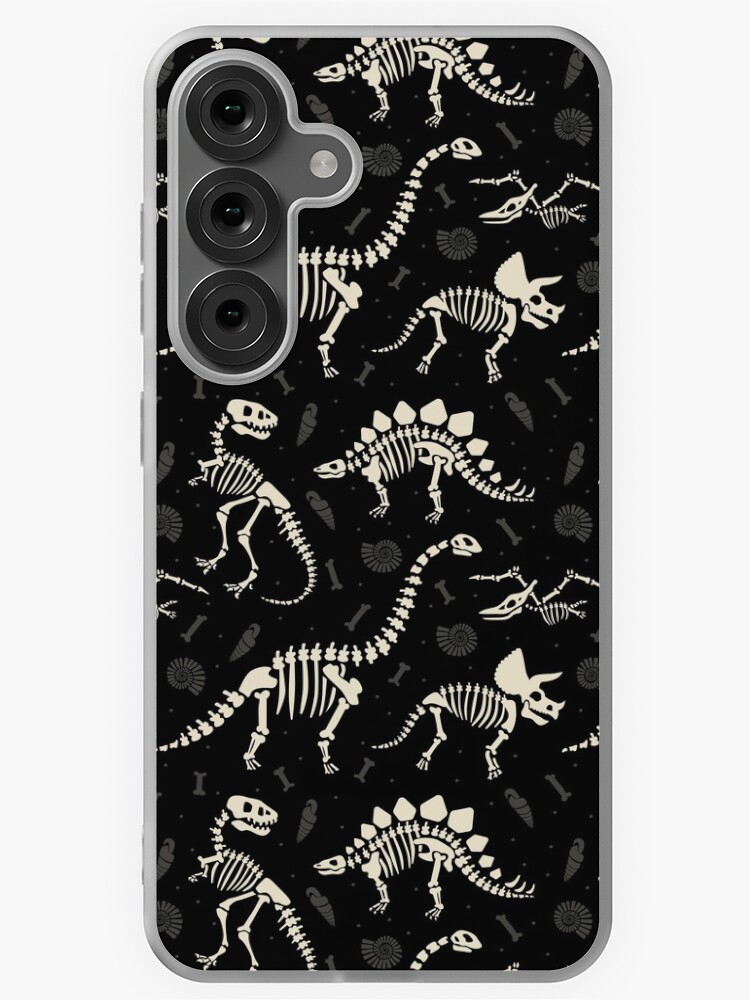 Thumbnail 1 of 4, Samsung Galaxy Phone Case, Dinosaur Fossils in Black designed and sold by latheandquill.