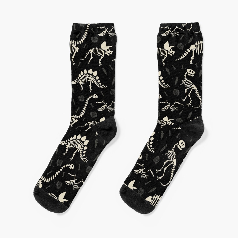 Dinosaur Fossils in Black Socks
