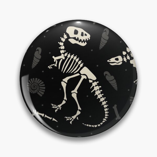 Vista previa del artículo con la obra «Fósiles de dinosaurios en negro», diseñado y vendido por latheandquill.