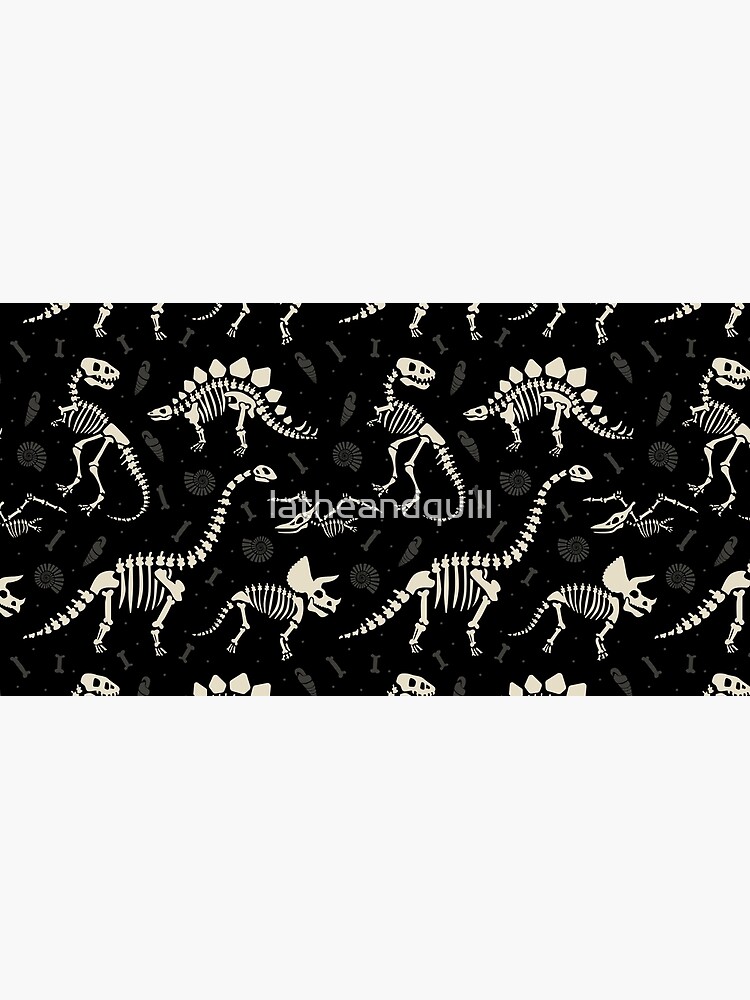 Dinosaur Fossils in Black by latheandquill