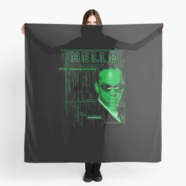 The Matrix Agent Smith Hello Mr. Anderson Code Drop Scarf