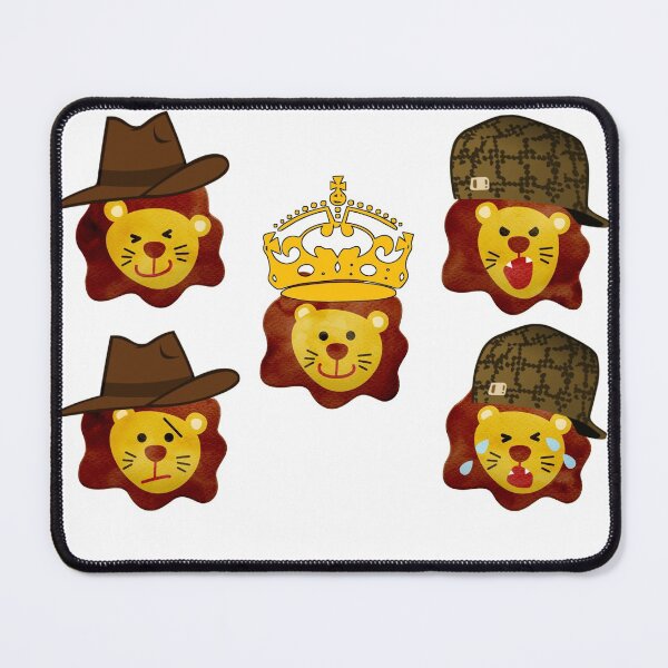 Item preview, Five lions pack, angry lion, crying lion, happy lion, lion King, king of the jungle, lion art designed and sold by Menariya.