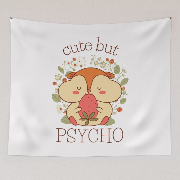 Item preview, Cute but Psycho, with a cute critter eating strawberries designed and sold by Auntieck.