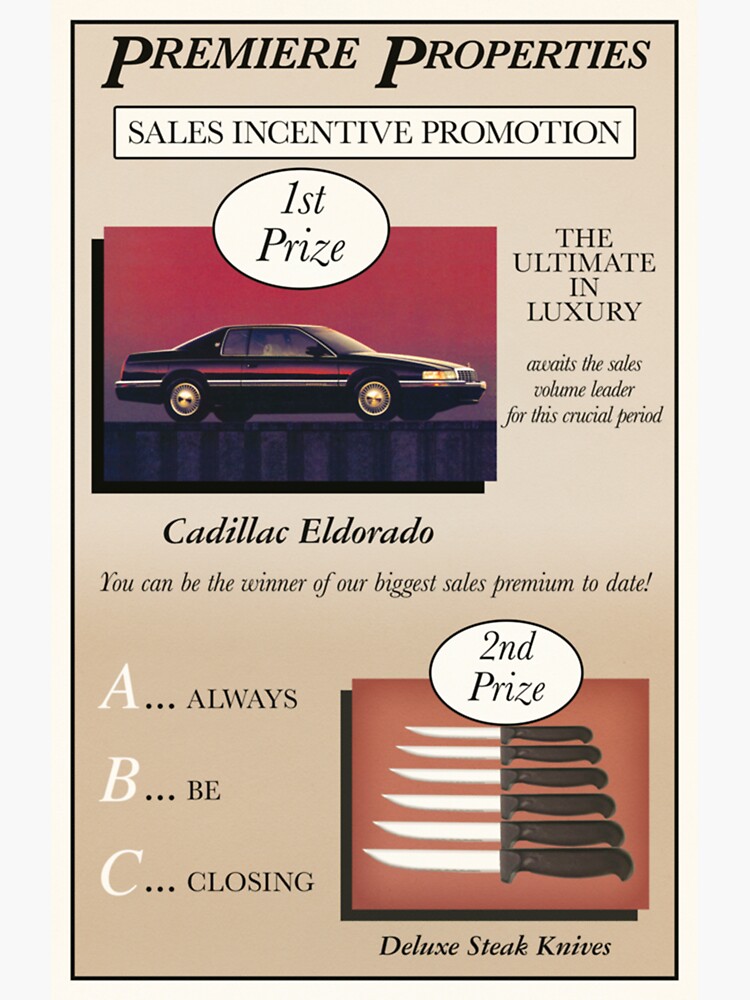 "Glengarry Glen Ross Sales Poster Sticker" Sticker for Sale by cotveola