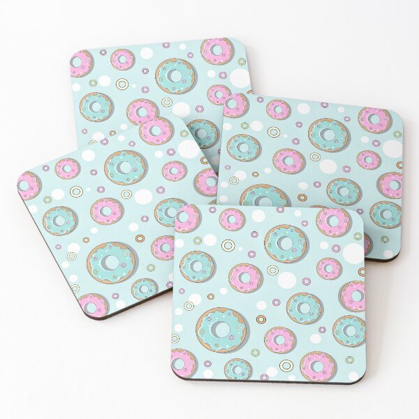 Item preview, Donuts Pattern Pink and Blue, Blue Background, Donut, Pattern designed and sold by graphic-genie.