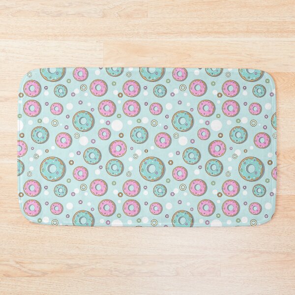 Item preview, Donuts Pattern Pink and Blue, Blue Background, Donut, Pattern designed and sold by graphic-genie.