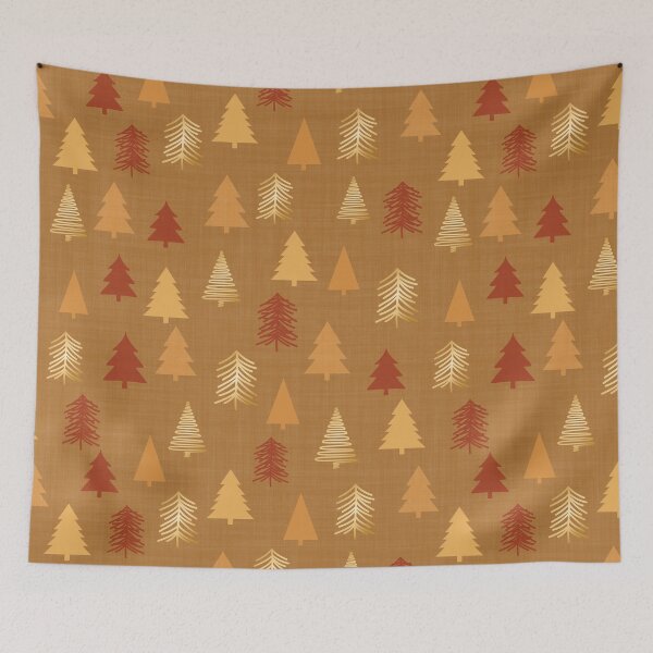 Item preview, Christmas Trees Orange Gold designed and sold by cashewdays.