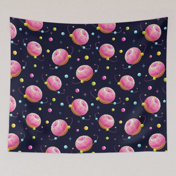 Item preview, Space Donuts Planets Pattern, Black Background, Donut, Pattern designed and sold by graphic-genie.