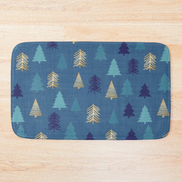 Item preview, Christmas Trees Blue Gold designed and sold by cashewdays.