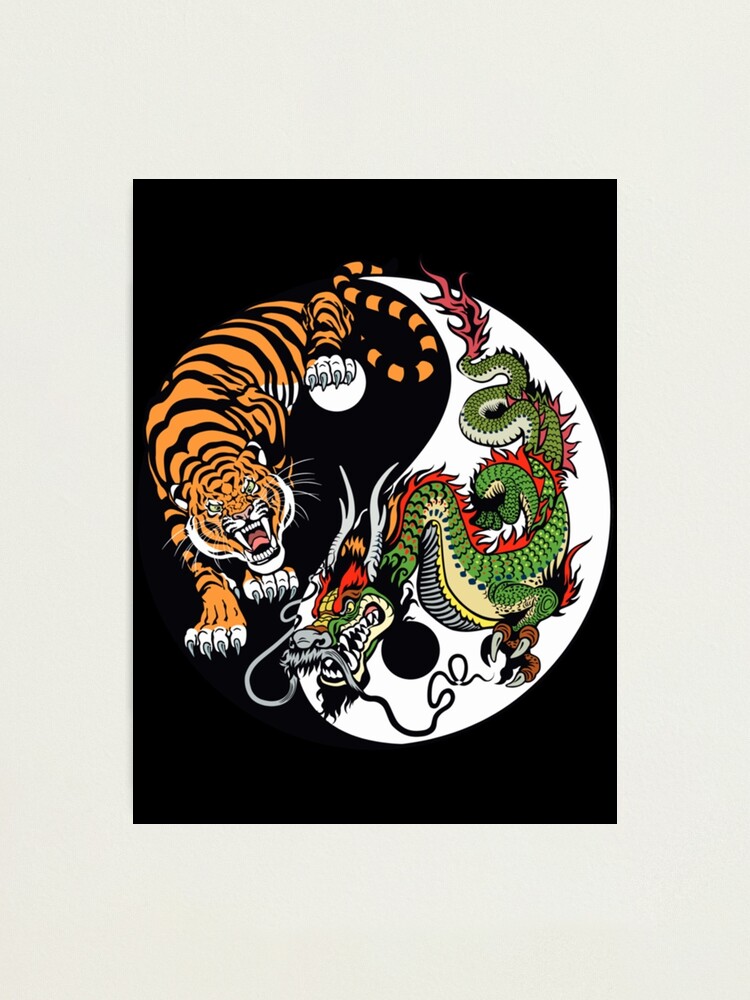 Eagle and Tiger in Yin Yang Circle Best Temporary Tattoos| WannaBeInk.com