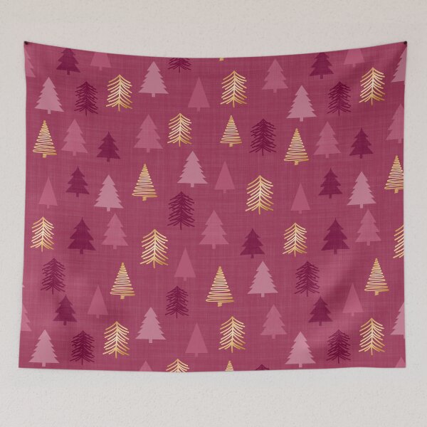 Item preview, Christmas Trees Cherry Red And Gold designed and sold by cashewdays.
