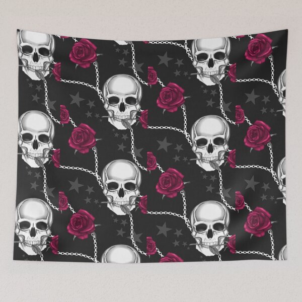 Item preview, Skulls and roses designed and sold by pnkpopcorn.