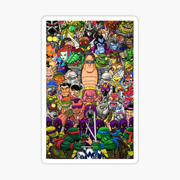 Aperçu de l'œuvre T-shirt TMNT Rogues Gallery - T-shirt Ninja Turles - Affiche Ninja Turles créée et vendue par septee.