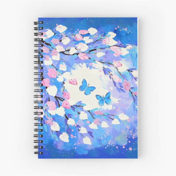 Aperçu de l'œuvre Papillons bleus et art floral créée et vendue par CateJacobs.