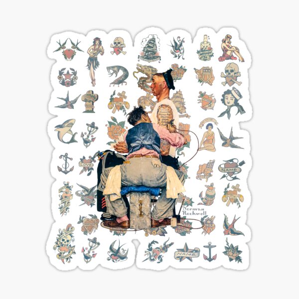 Vista previa del artículo con la obra «ARTISTA DEL TATUAJE de Rockwell | variante ampliada», diseñado y vendido por TonyAra.