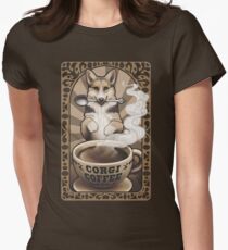 Corgi Coffee Fitted T-Shirt
