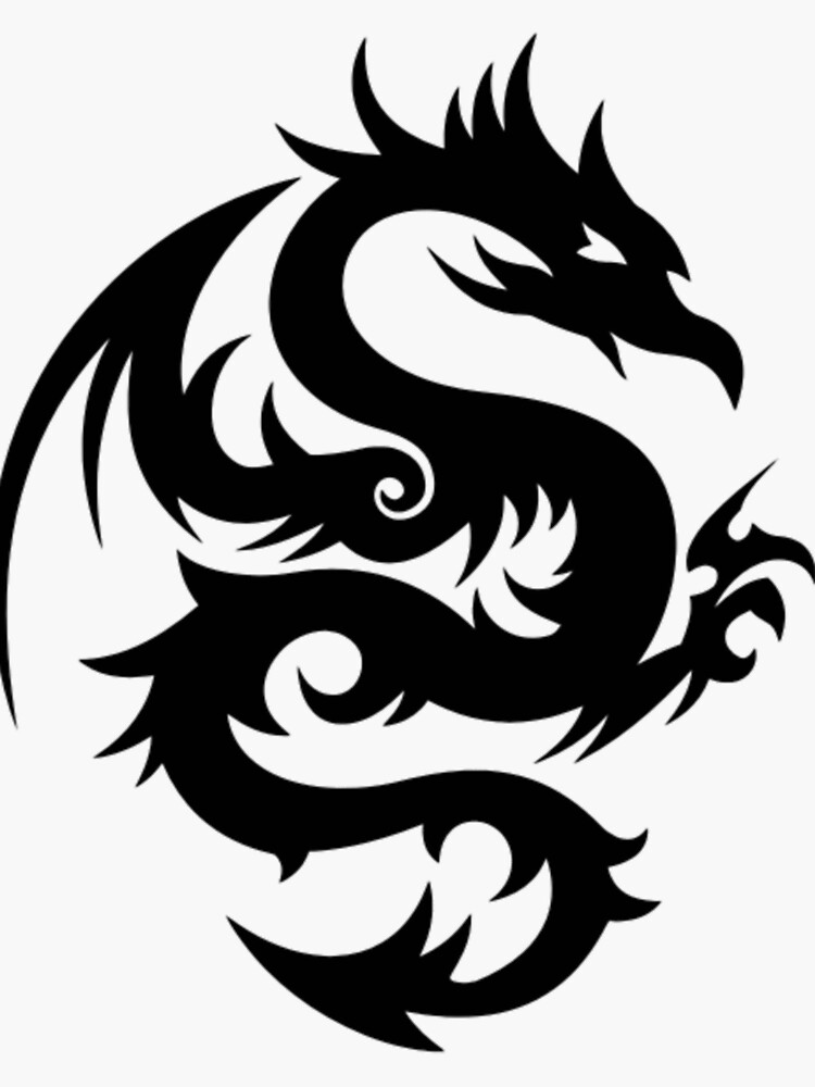 8 Dragon Tattoos - A Sticker Pack of 8 Fabulous Individual Dragon Tattoo's