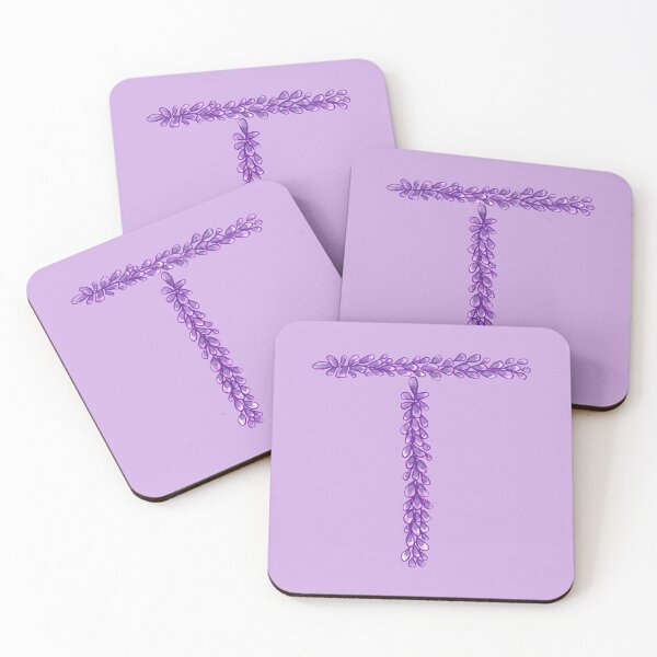 Item preview, Lavender Letter T Hand Drawn in Watercolor and Ink designed and sold by EndlessDoodles.