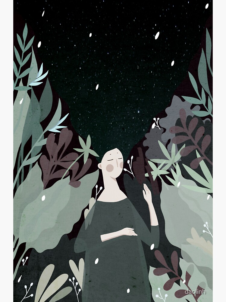 woman dreaming between leaves by daolinh