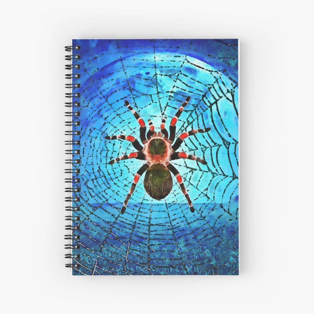 Notizbuch for Sale mit Eine Spinne in einem Netz. Schöne Spinne. Mond.  Kunst von HorrorsShop | Redbubble