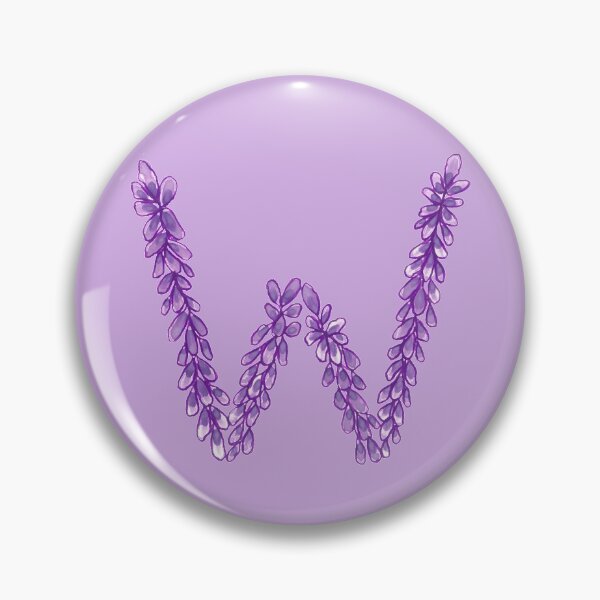 Item preview, Lavender Letter W Hand Drawn in Watercolor and Ink designed and sold by EndlessDoodles.