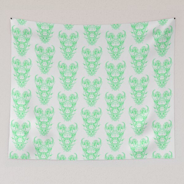 Aperçu de l'œuvre Dragon féroce de style tatouage (vert) | Cadeau parfait | tatouage de dragon créée et vendue par carorowen.