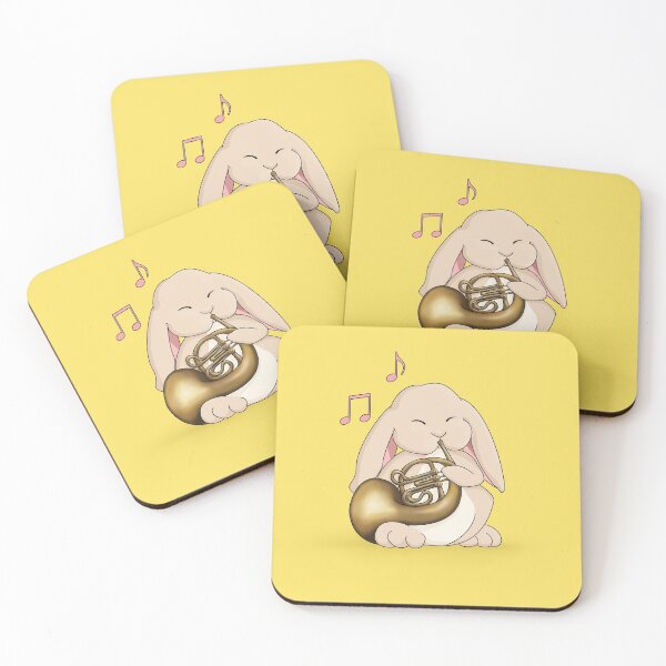 Item preview, Cute Bunny Playing French Horn - yellow designed and sold by Jazznote.