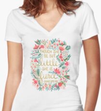 Little & Fierce Women's Fitted V-Neck T-Shirt