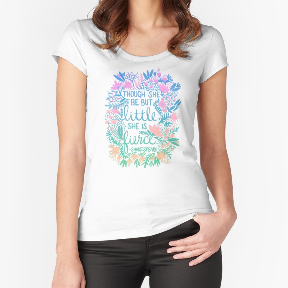 Little & Fierce - Lavendel Minze Ombré Tailliertes Rundhals-Shirt