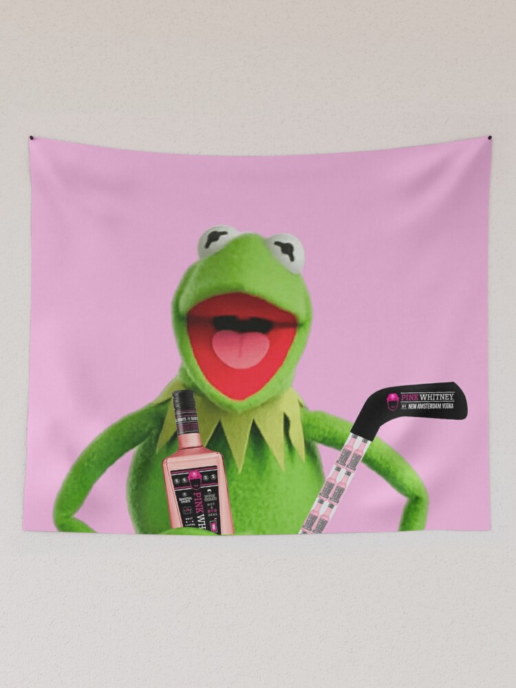 Green Frog Doll Sipping Pink Drink  Tapestry for Sale by BuckskinMe