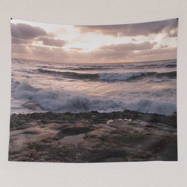 Item preview, pink ocean waves at sunset designed and sold by beenplanted.